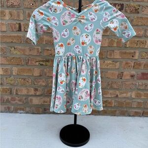 Dot Dot Smile Floral Kids Dress - Light Blue and Pink